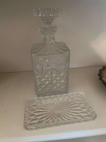 Crystal Decanter and Tray Set image