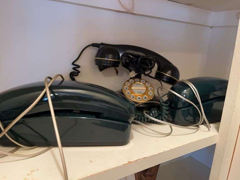 Group of Desk Telephones - Desk Phone and Rotary Phone image
