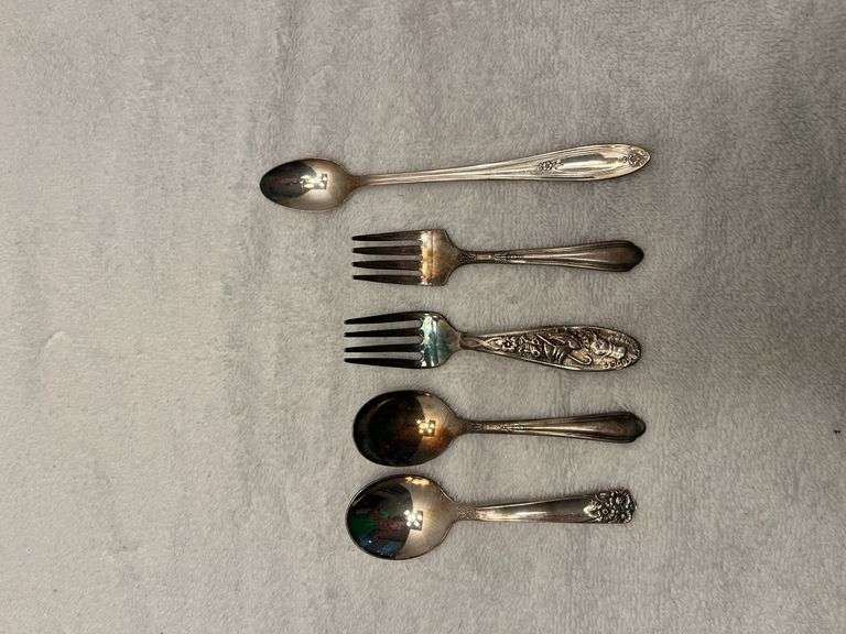 Silver Plated Baby Spoons and Forks image