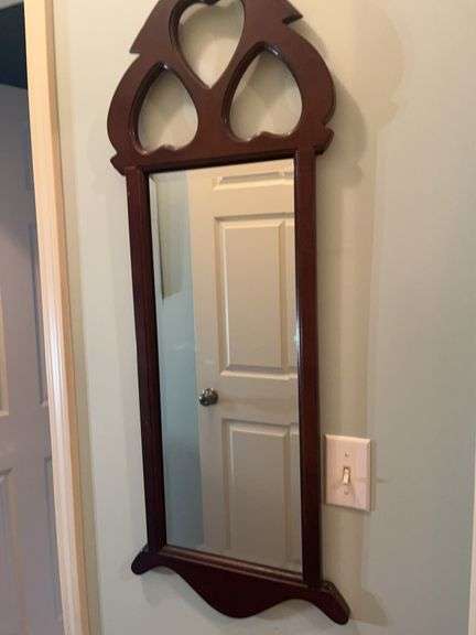 Wooden Framed Mirror with Heart Detail image
