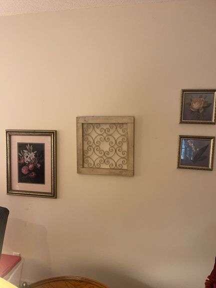 Framed Floral Prints and Metal Wall Decor image