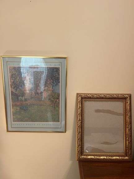 Framed Claude Monet Print and Ornate Gold Picture Frame image