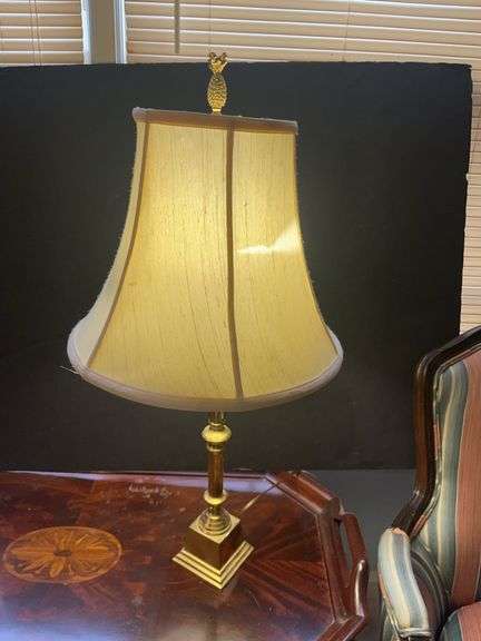Brass Table Lamp with Pineapple Finial image