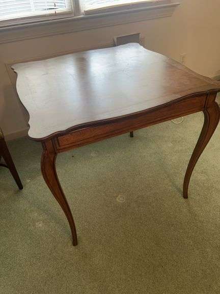 Small Wood Table with Curved Legs image