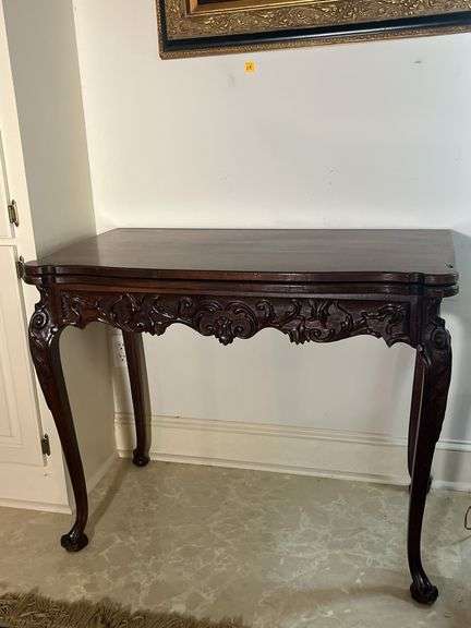 Ornate Carved Wood Table image