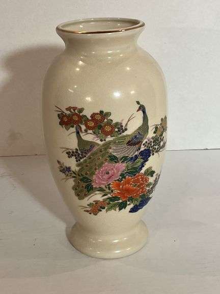 Floral and Peacock Decorative Vase image