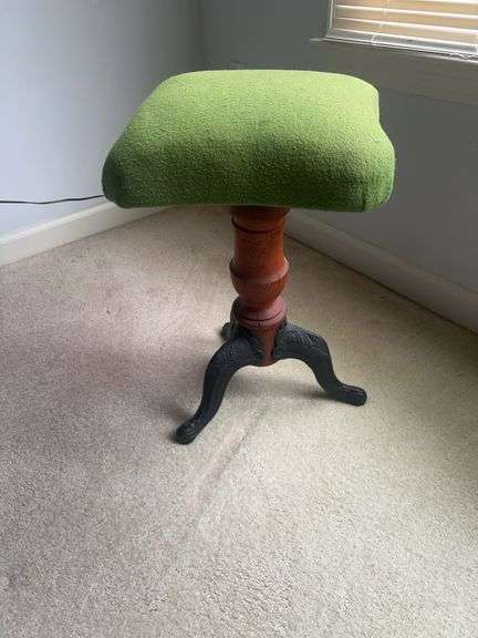 Unique Green Upholstered Stool image