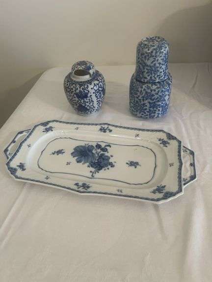 Blue and White Ceramic Serving Set image