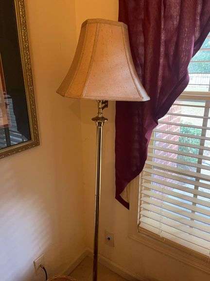 Brass Finish Floor Lamp with Shade image