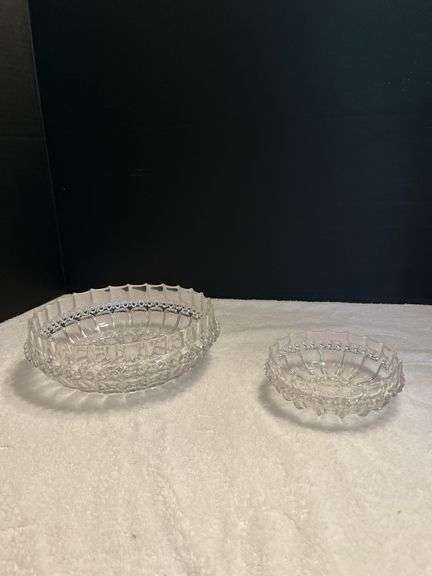 Clear Glass Bowl Set - Embossed Design image