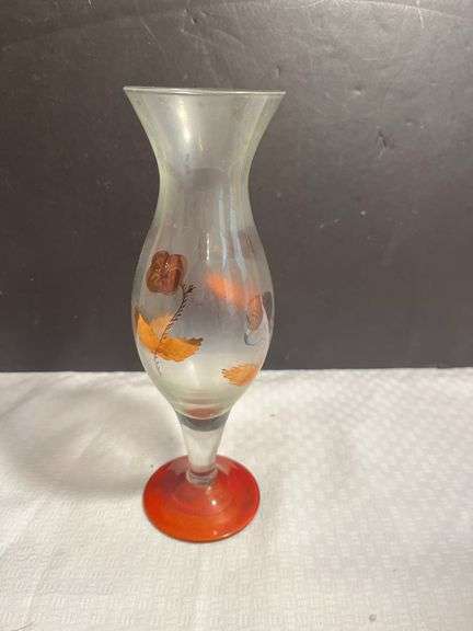 Clear Glass Vase with Floral Design image