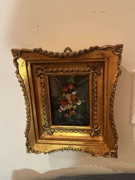 Small Framed Floral Painting - Made in Italy image