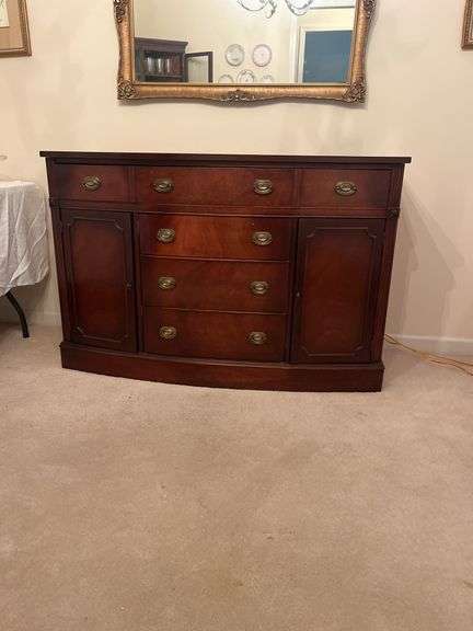 Mahogany Sideboard with Drawers and Storage Cabinets image