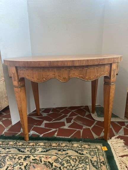 Oval Side Table with Inlaid Details image
