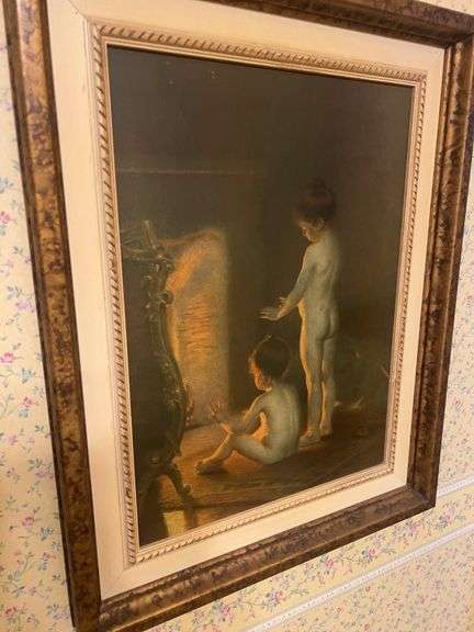 Framed "Firelight Fairies" by William Adolphe Bouguereau Print image