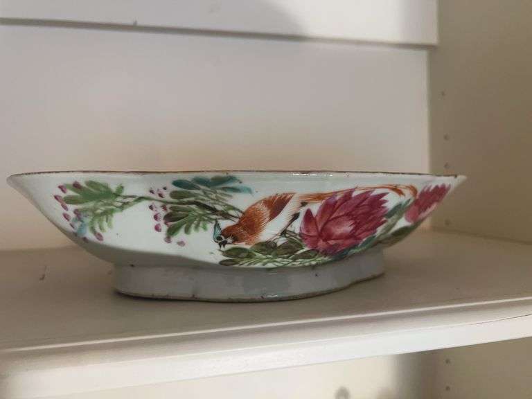Floral & Bird Decorated Porcelain Bowl image