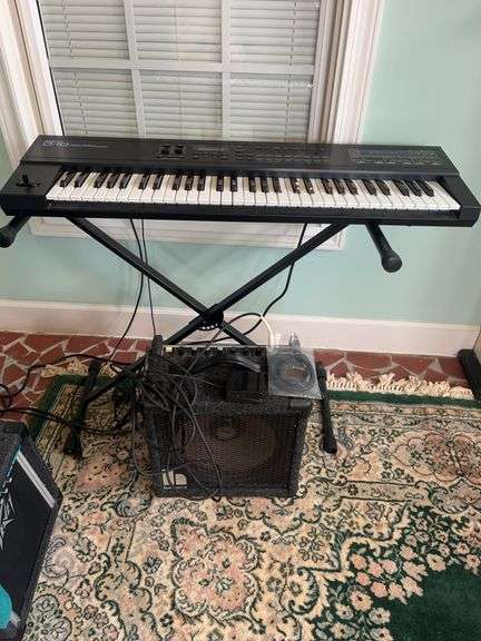 Roland D-10 Synthesizer with Holmes K-25 Amp image