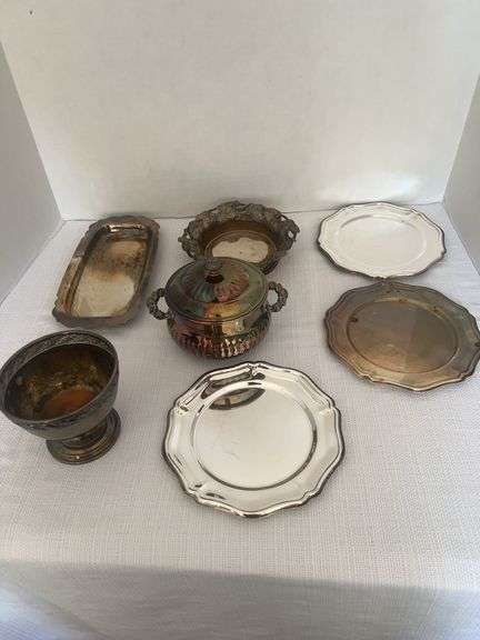 Collection of Metal Serving Pieces image