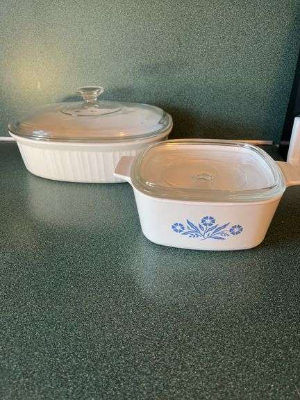 Two CorningWare Casserole Dishes with Lids image