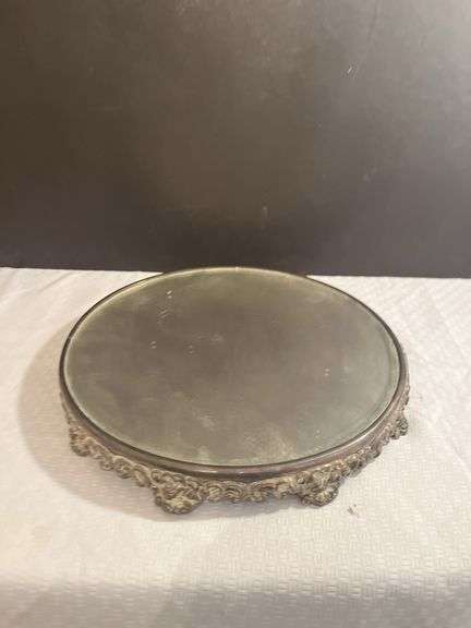 Round Ornate Mirror Tray image