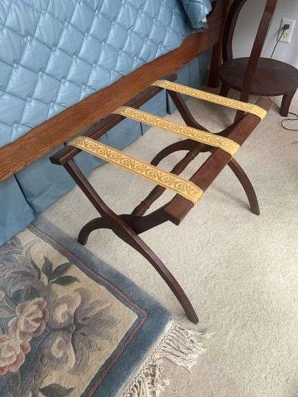 Folding Luggage Rack with Decorative Straps image
