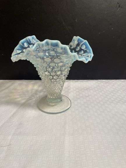 Hobnail Glass Ruffled Edge Vase image