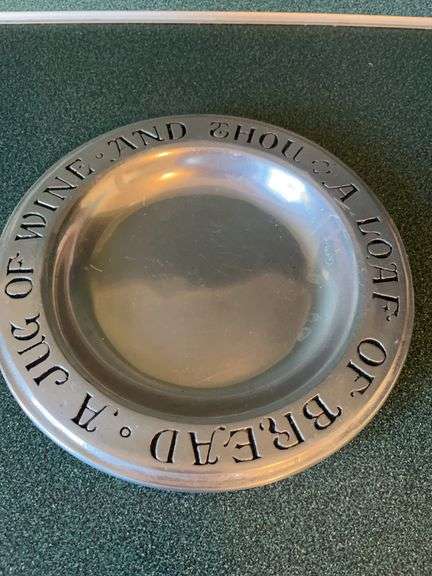 Pewter Plate - 'A Jug of Wine and Thou' image