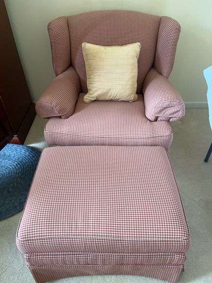 Clayton Marcus Wingback Chair with Ottoman image