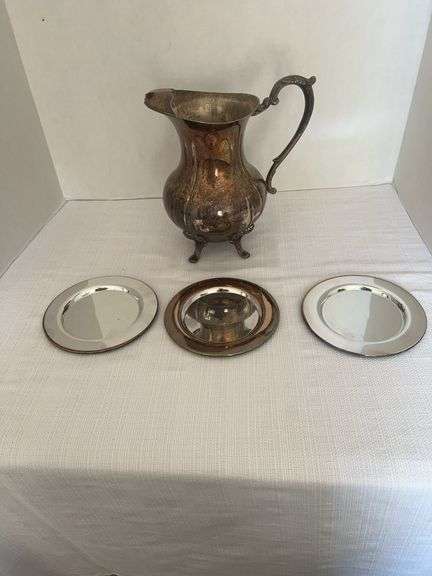 Silver Plated Pitcher with Serving Plates image