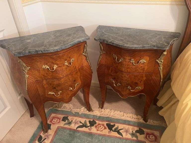 Pair of Marble Top Nightstands image