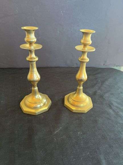 Pair of Brass Candlestick Holders image