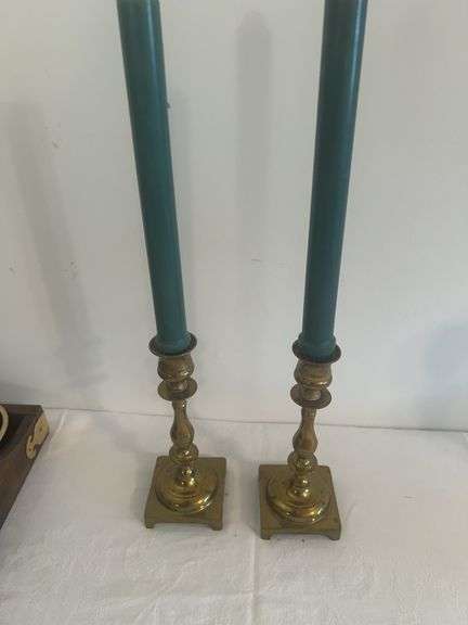 Pair of Brass Candlestick Holders image