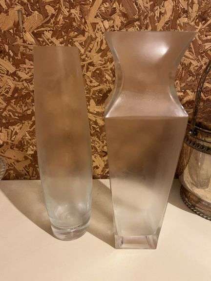 Two Frosted Glass Vases image