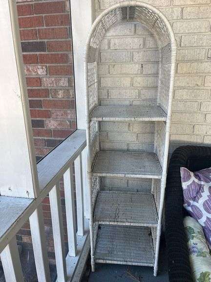 Wicker Display Shelf with Four Tiers image