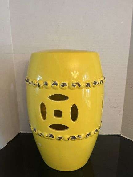 Yellow Decorative Ceramic Garden Stool image
