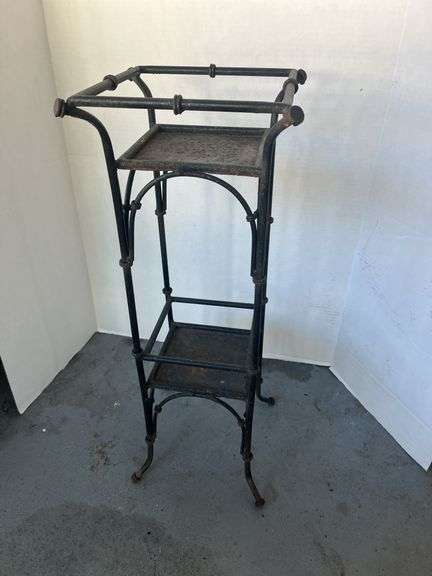 Iron Plant Stand with Two Shelves image