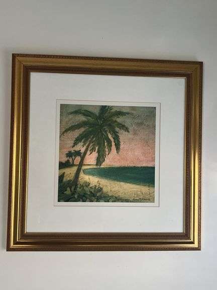 Framed Coastal Landscape Painting by King Brown image