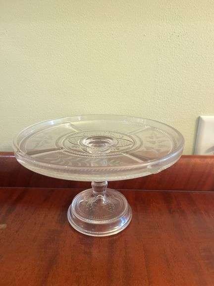 Small Serving Plate on Pedestal and Glass Bowls
