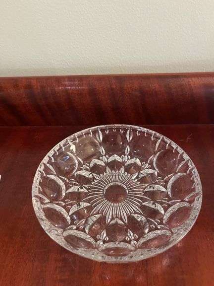 Small Serving Plate on Pedestal and Glass Bowls