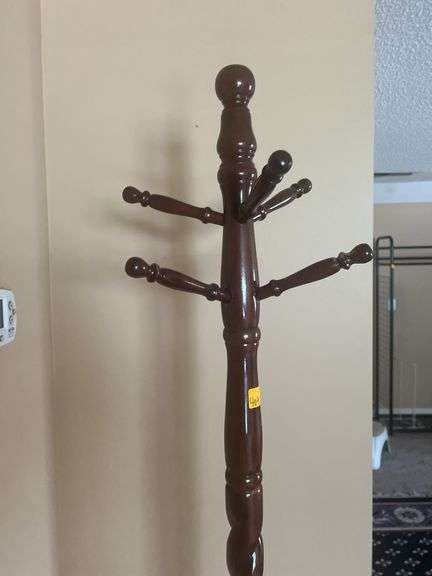 Wooden coat rack