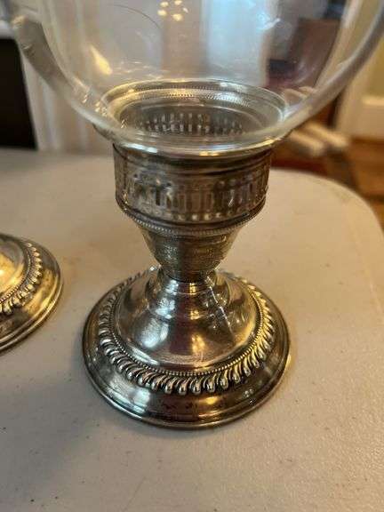 Sterling silver Glass Hurricane Lamps