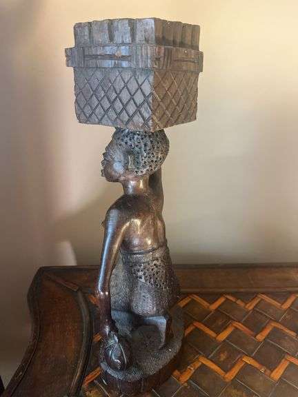 Carved Wooden Statue of Woman