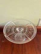 Small Serving Plate on Pedestal and Glass Bowls