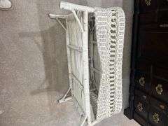 White Wicker Bench