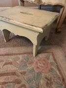 Arm chair w/ wooden stool