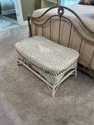 White Wicker Bench