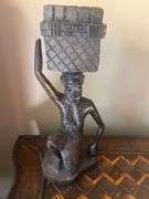 Carved Wooden Statue of Woman