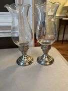 Sterling silver Glass Hurricane Lamps