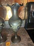 Pair of brass vases