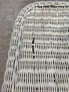 White Wicker Bench